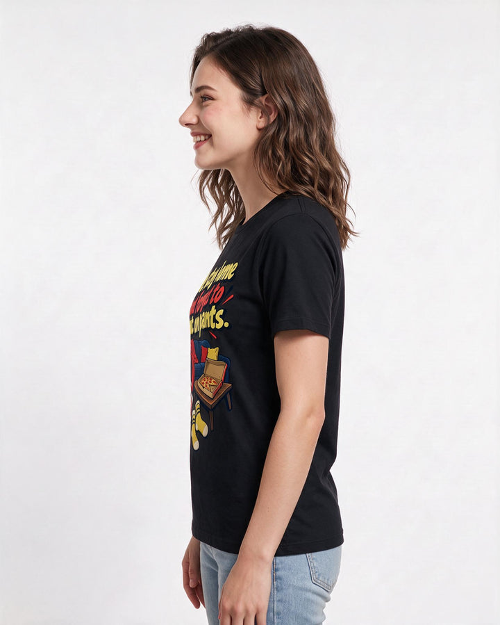 Couples Black T-Shirt for Women – Everyday Expression Graphic Tee product image 2
