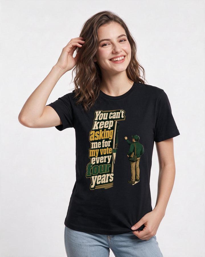 Political Statement Black T-Shirt for Women – Everyday Expression Graphic Tee product image 1