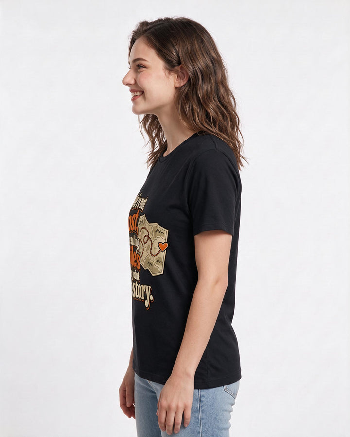 Couples Black T-Shirt for Women – Everyday Expression Graphic Tee product image 2