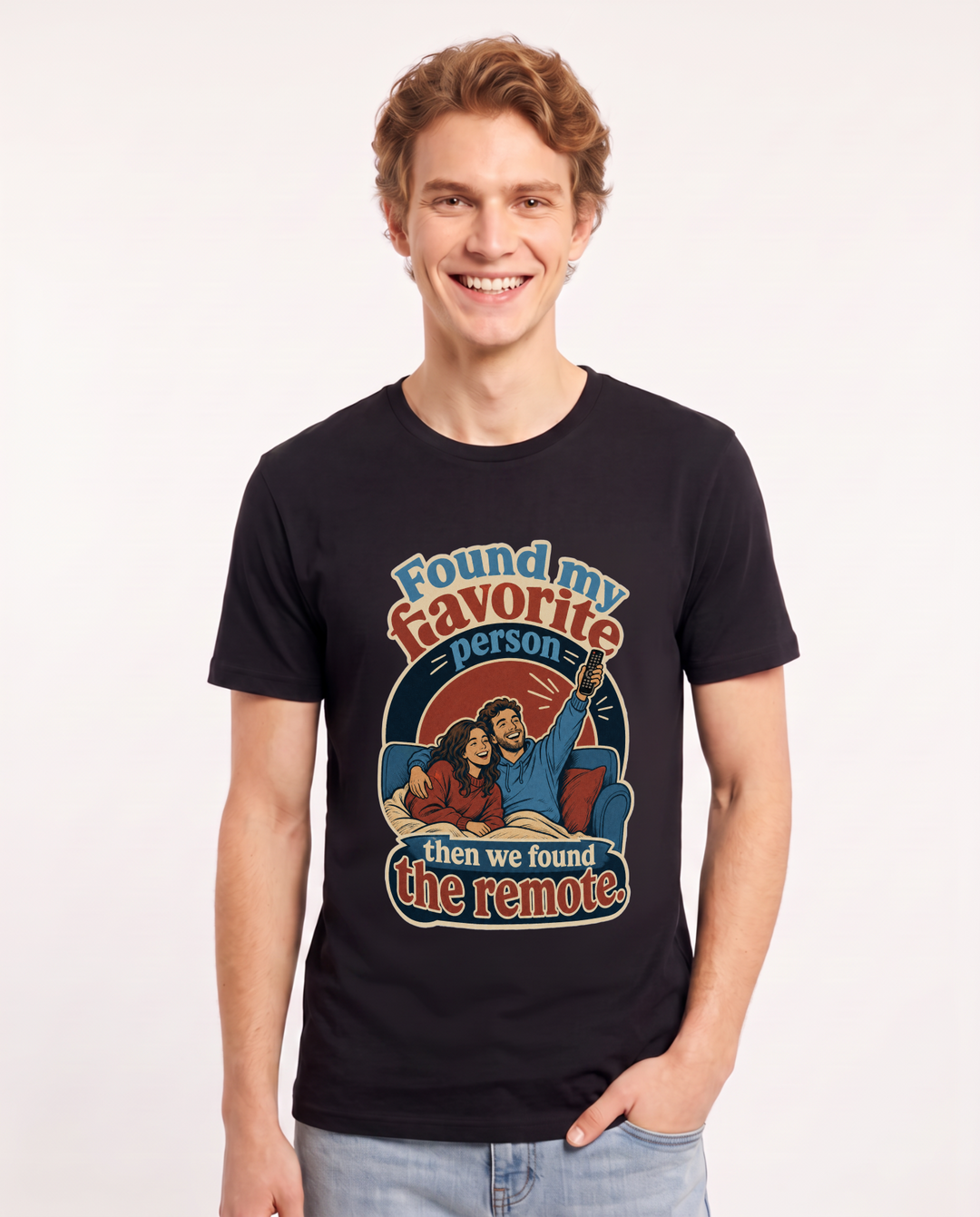 Couples Black T-Shirt for Men – Everyday Expression Graphic Tee product image 3