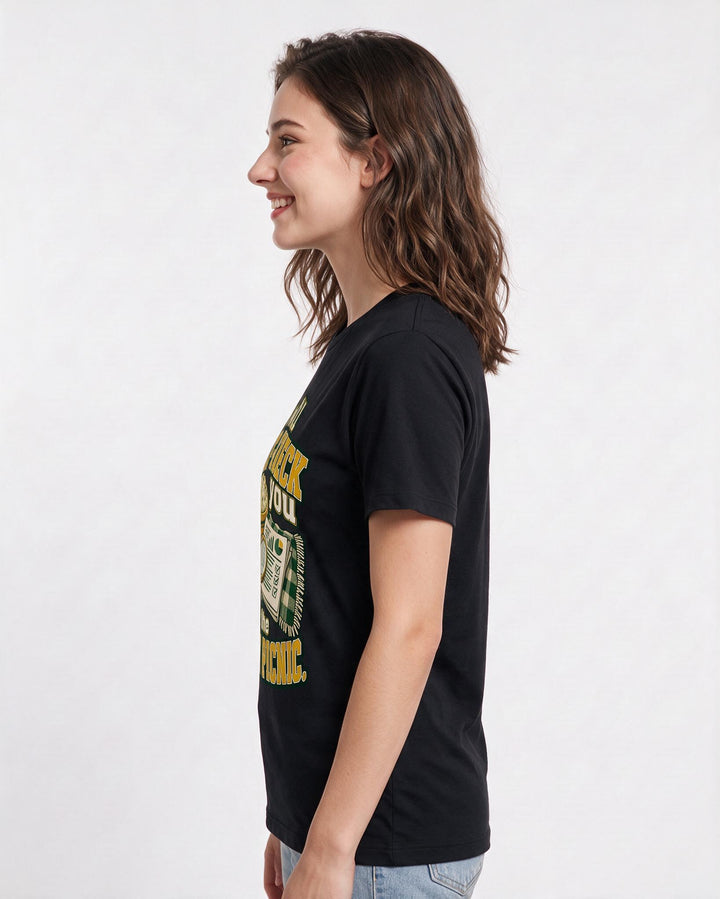 Political Statement Black T-Shirt for Women – Everyday Expression Graphic Tee product image 2