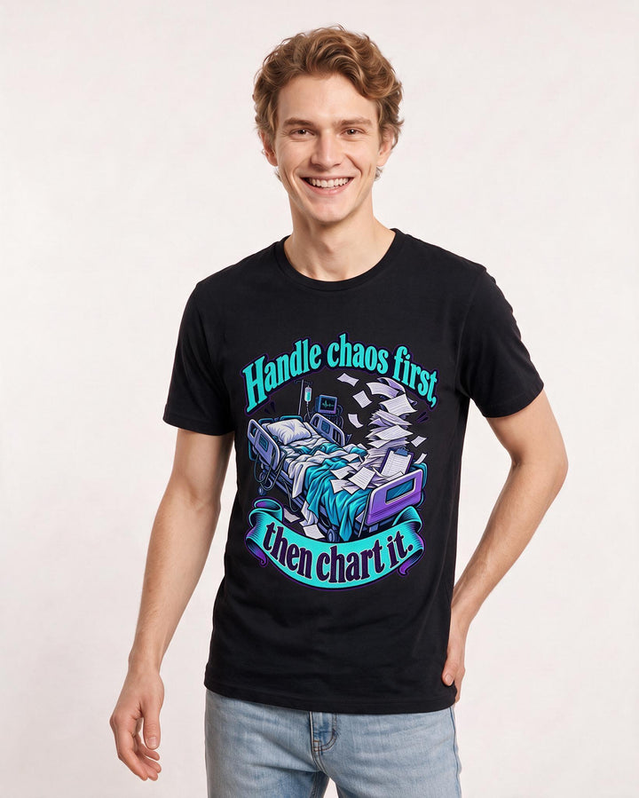 Nurse Black T-Shirt for Men – Nursing Life Graphic Tee product image 1
