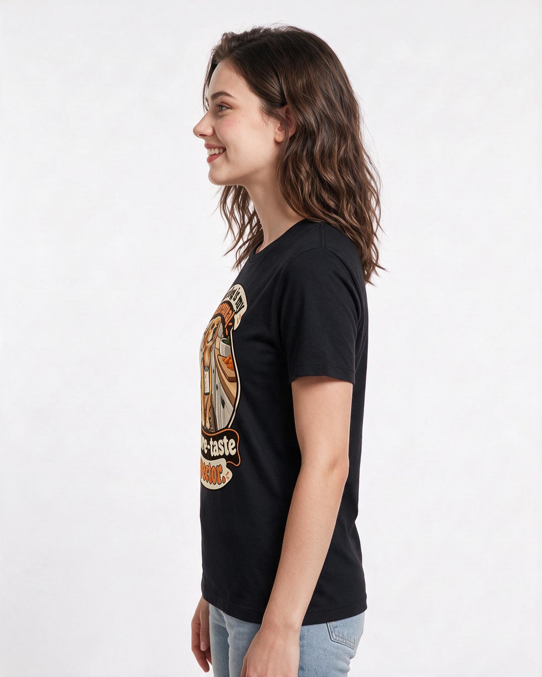 Dog Lover Black T-Shirt for Women – Everyday Expression Graphic Tee product image 2