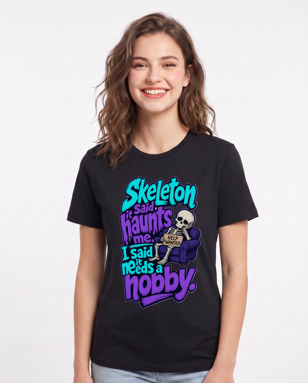 Halloween Black T-Shirt for Women – Halloween Theme Graphic Tee product image 3