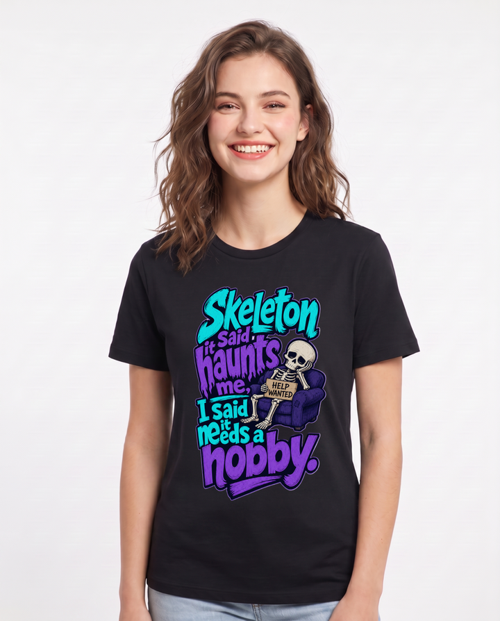 Halloween Black T-Shirt for Women – Halloween Theme Graphic Tee product image 3