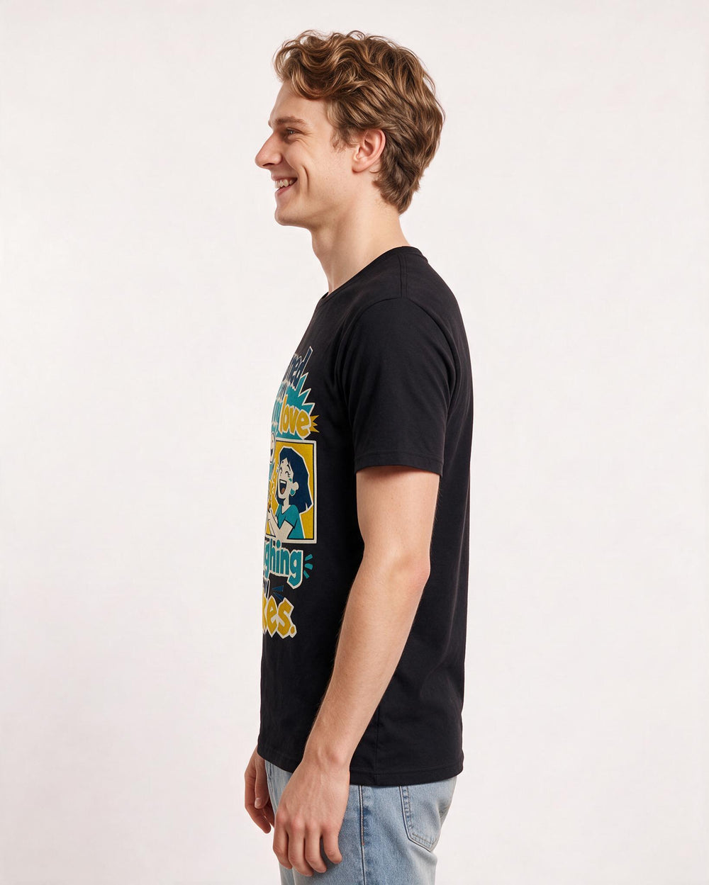 Couples Black T-Shirt for Men – Everyday Expression Graphic Tee product image 2