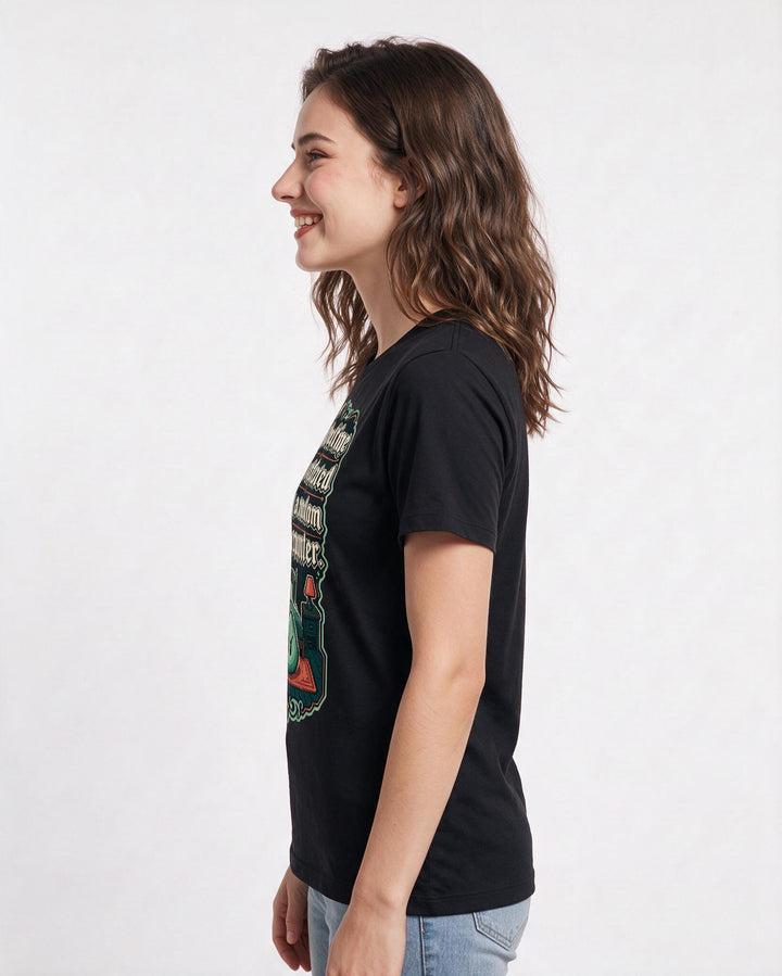 Gaming Women's Black T-Shirt – My bedtime was defeated by a random encounter. product image 2