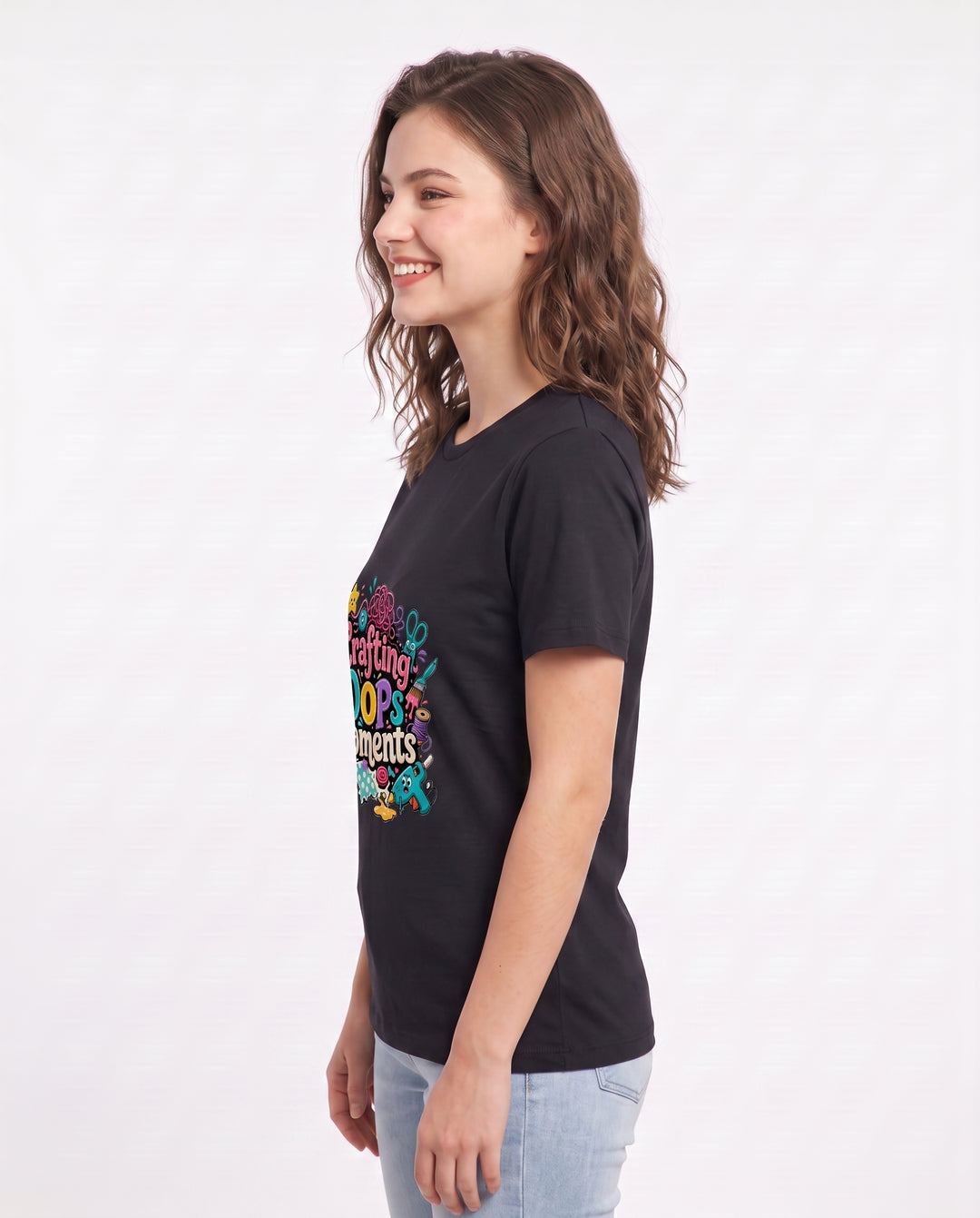 Crafting Oops Moments Women's Black T-Shirt product image 3