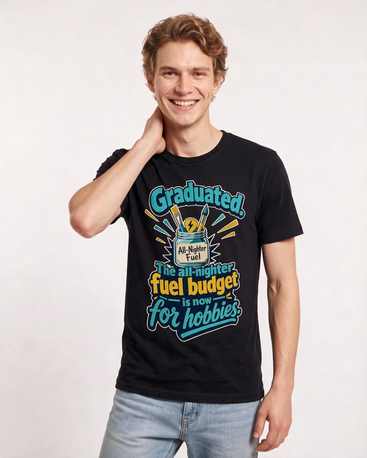 Graduation Black T-Shirt for Men – Everyday Expression Graphic Tee product image 1