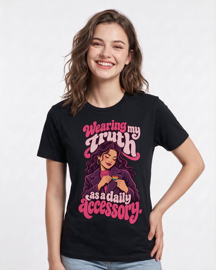 Pride Black T-Shirt for Women – Everyday Expression Graphic Tee product image 1
