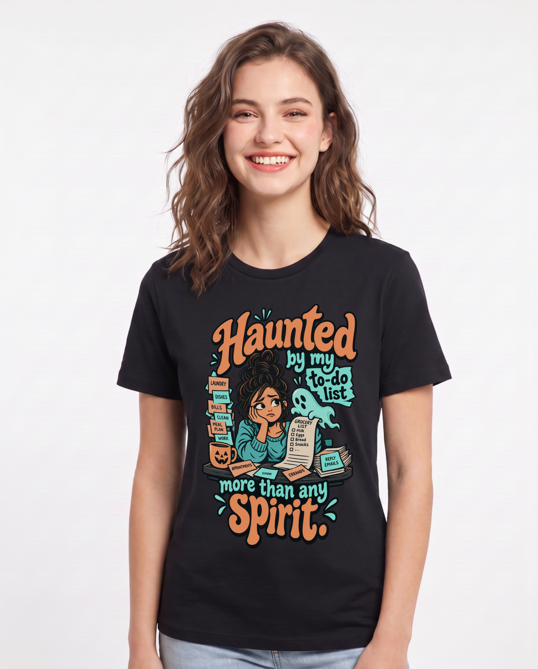 Halloween Black T-Shirt for Women – Halloween Theme Graphic Tee product image 3