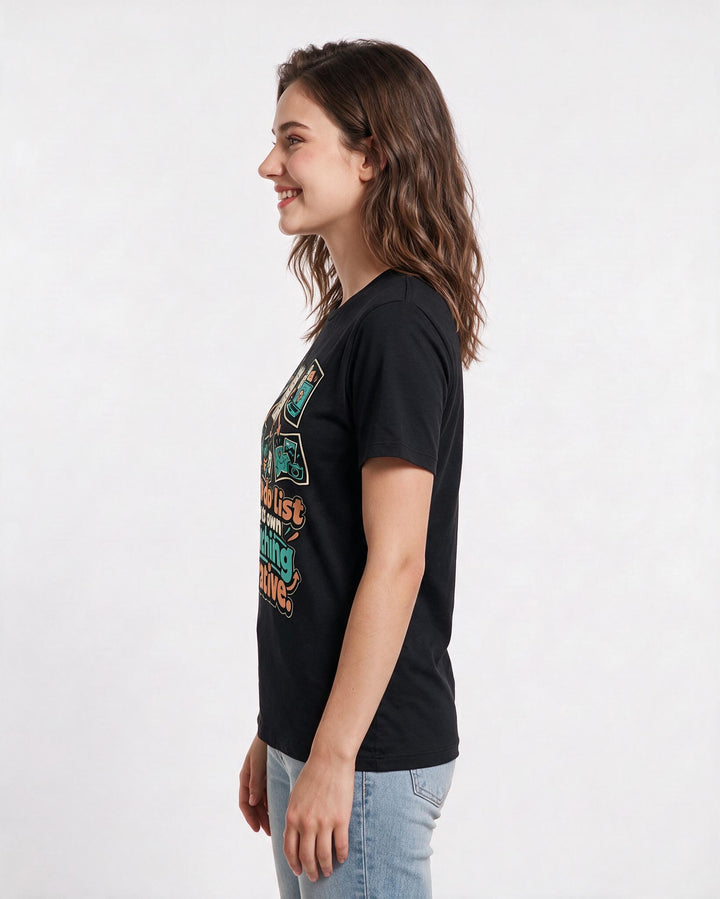 Neurodiversity Black T-Shirt for Women – Everyday Expression Graphic Tee product image 2