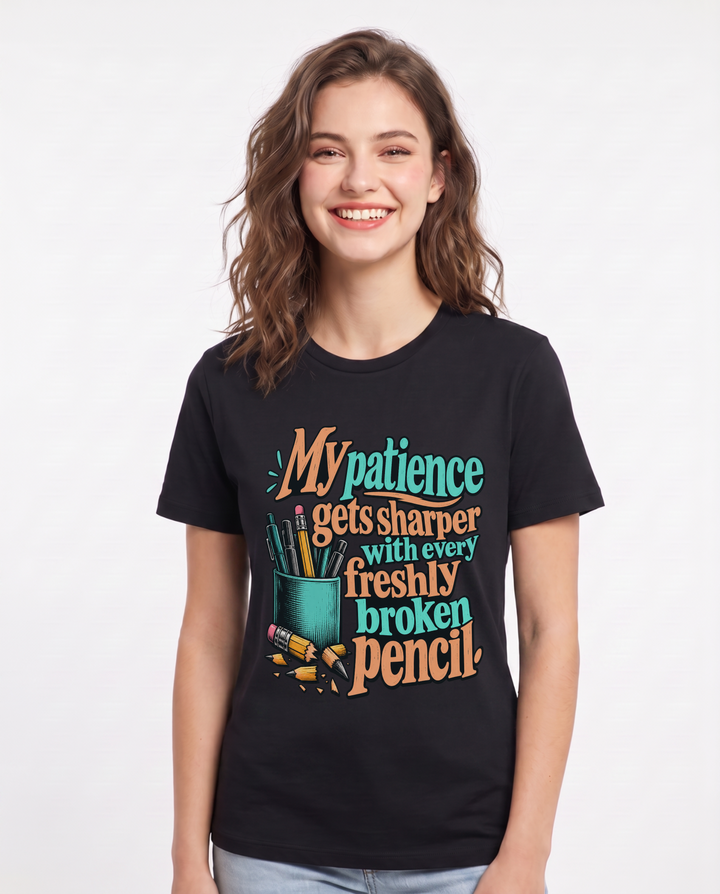 Teacher Black T-Shirt for Women – Everyday Expression Graphic Tee product image 3