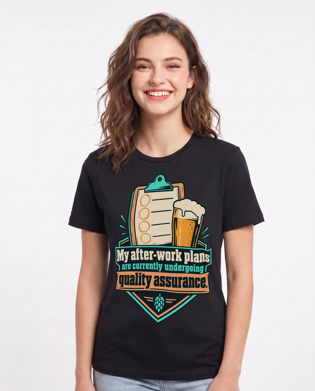 Beer Black T-Shirt for Women – Everyday Expression Graphic Tee product image 3