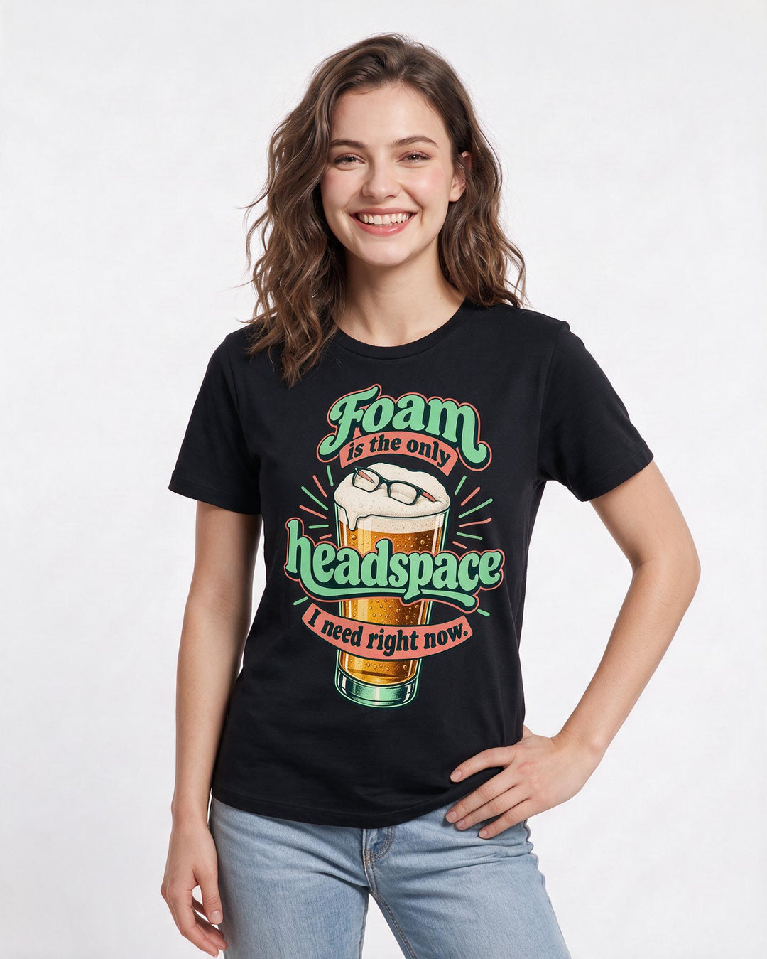Beer Black T-Shirt for Women – Everyday Expression Graphic Tee product image 1