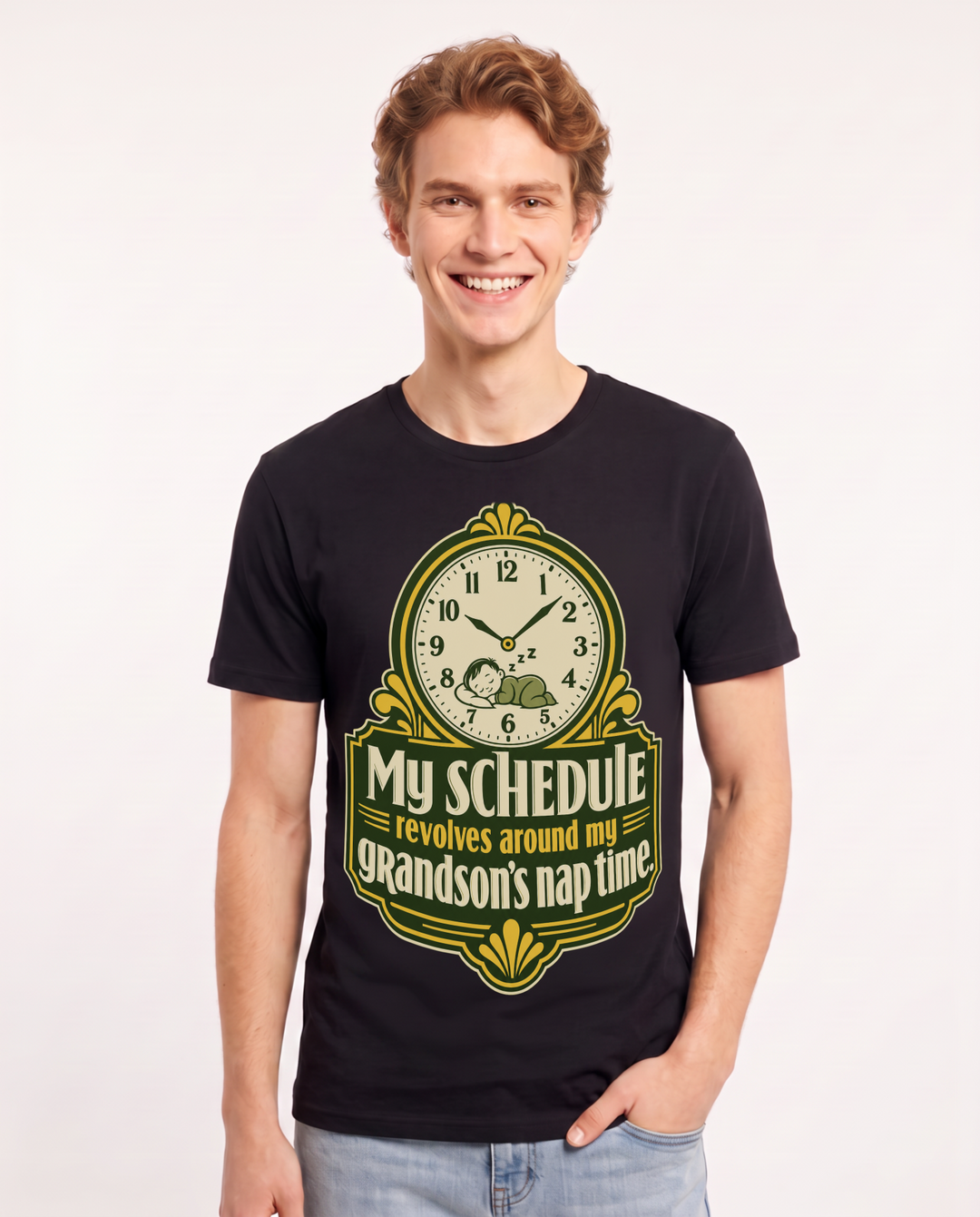 Grandparent Black T-Shirt for Men – Everyday Expression Graphic Tee product image 3