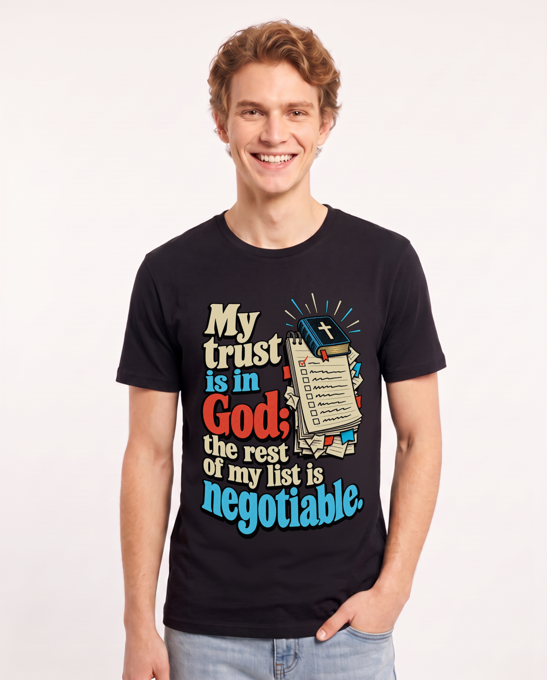 Christian Faith Black T-Shirt for Men – Everyday Expression Graphic Tee product image 3