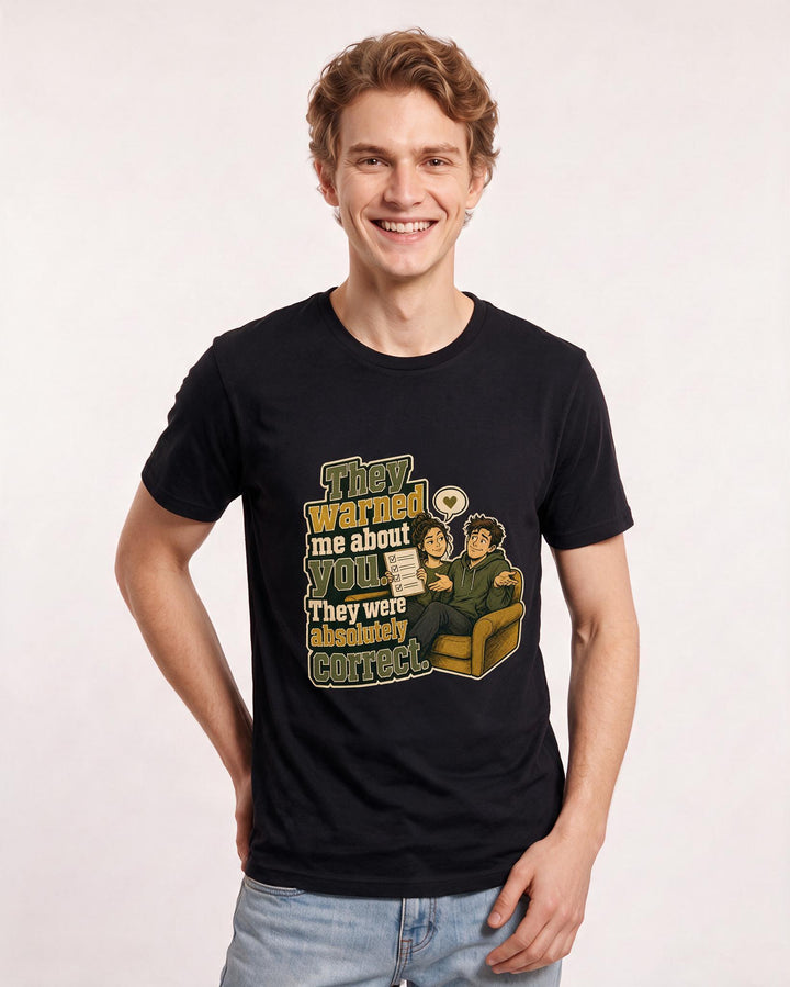 Couples Black T-Shirt for Men – Everyday Expression Graphic Tee product image 3
