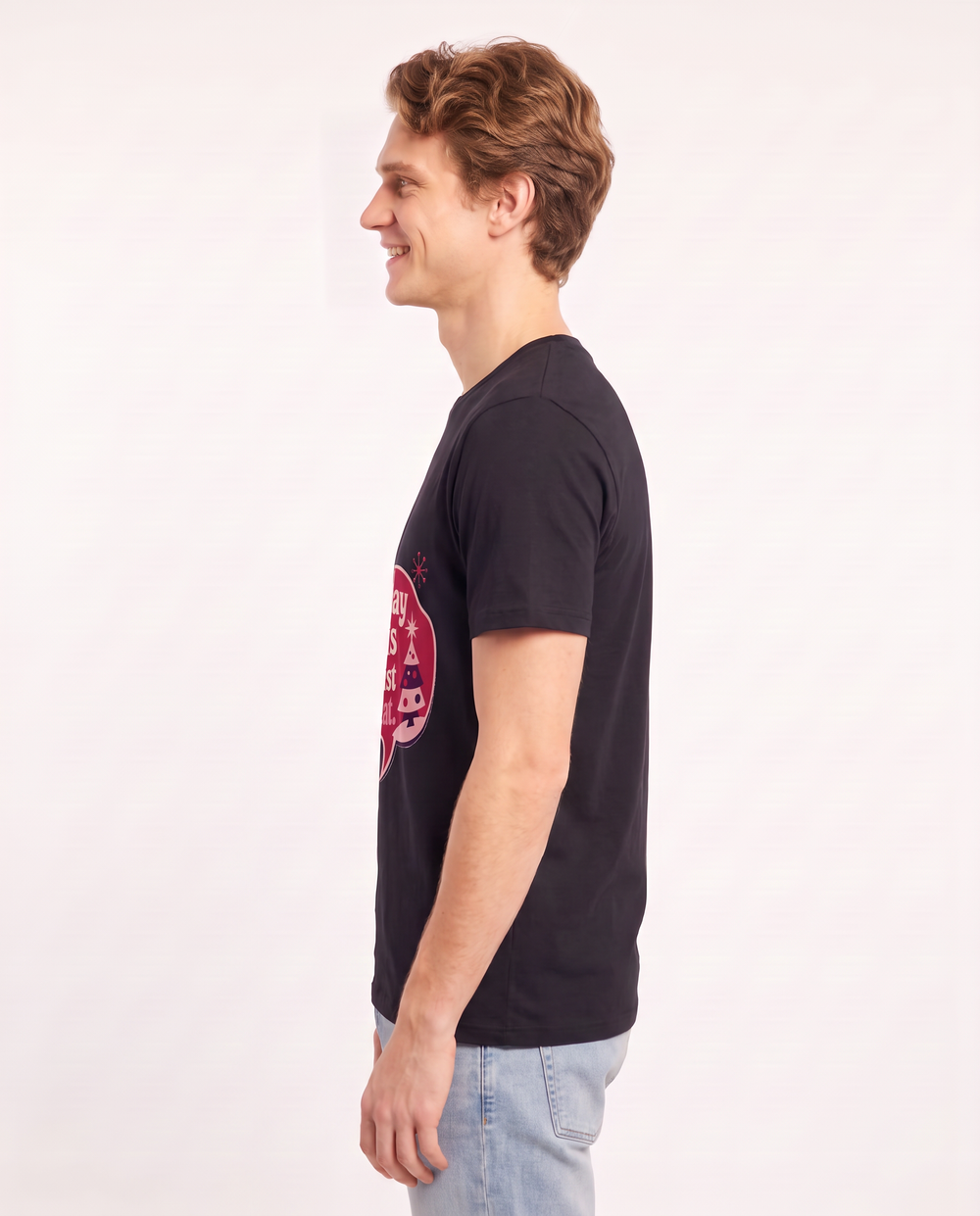 Christmas Men's Black T-Shirt - My holiday glow is actually just product image 2