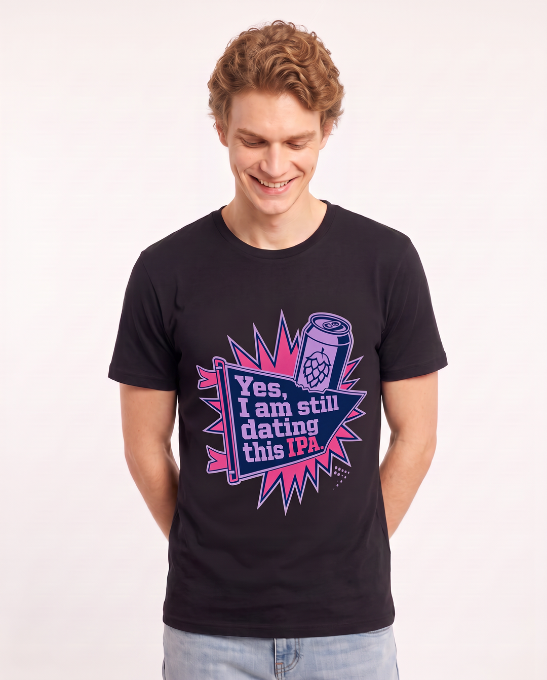 Funny Beer Men's Black T-Shirt - Yes, I am still dating this IPA. product image 3