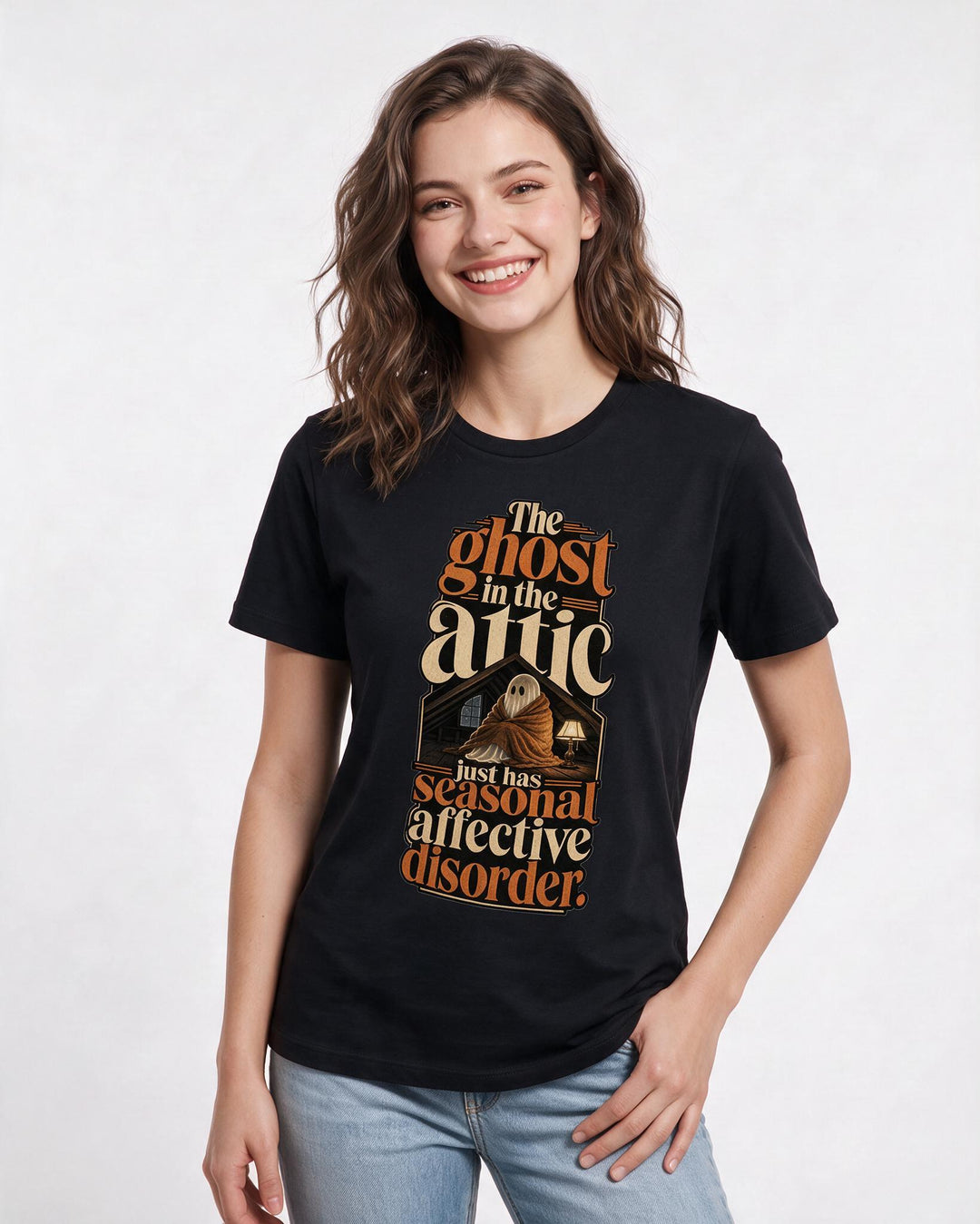 Halloween Black T-Shirt for Women – Halloween Theme Graphic Tee product image 1