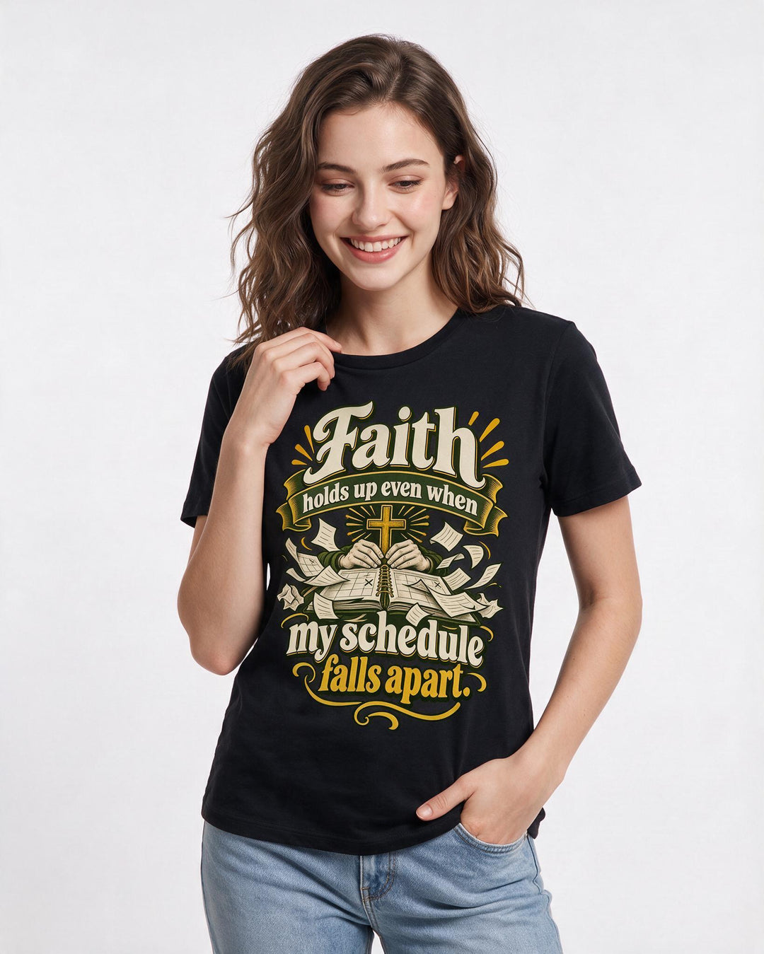 Christian Faith Black T-Shirt for Women – Everyday Expression Graphic Tee product image 1