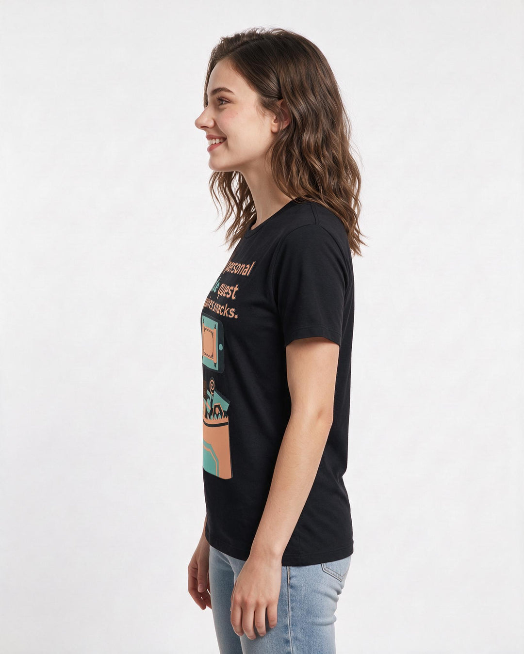 Gaming Women's Black T-Shirt – My personal side quest requires product image 2