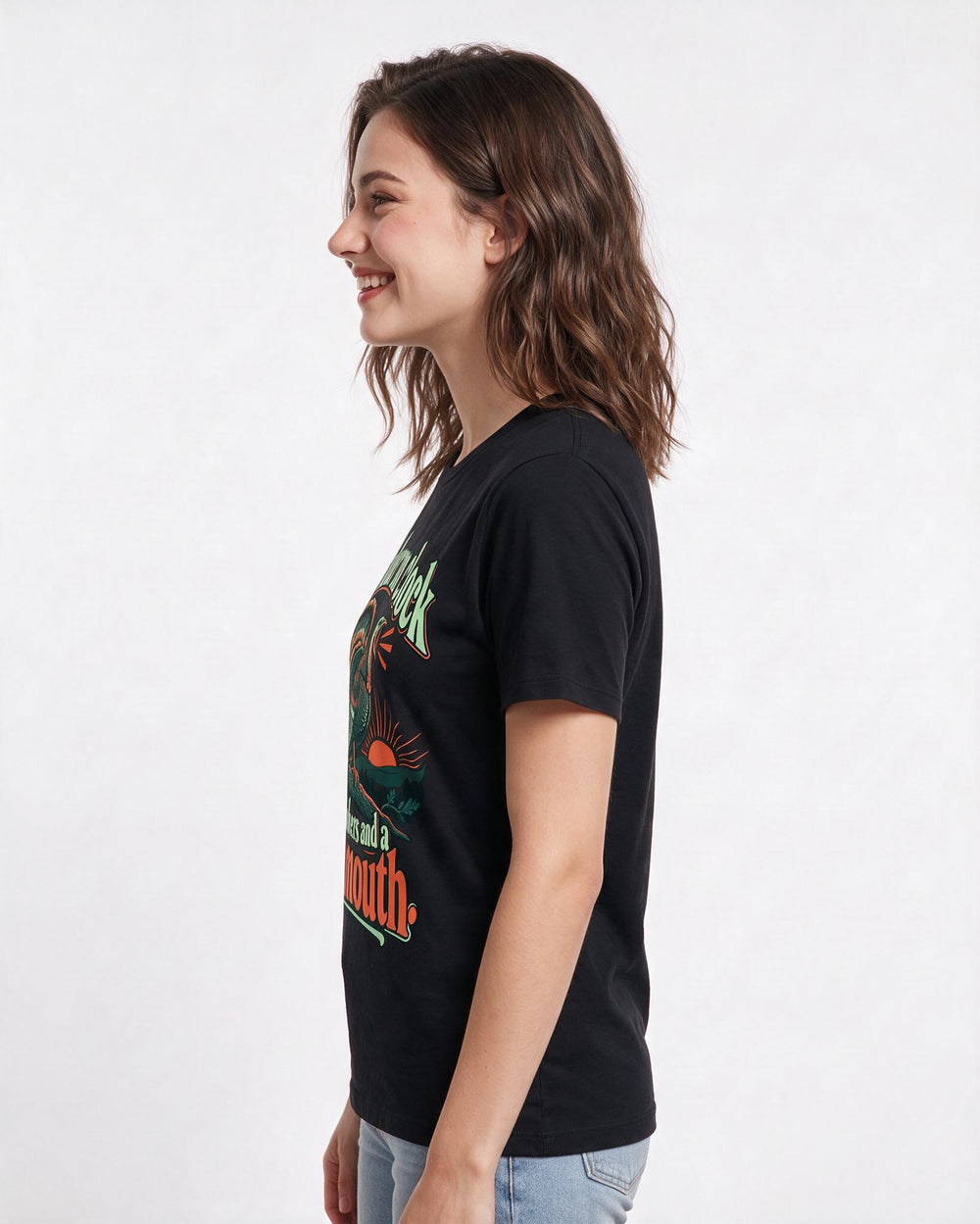Hunting Black T-Shirt for Women – Everyday Expression Graphic Tee product image 2