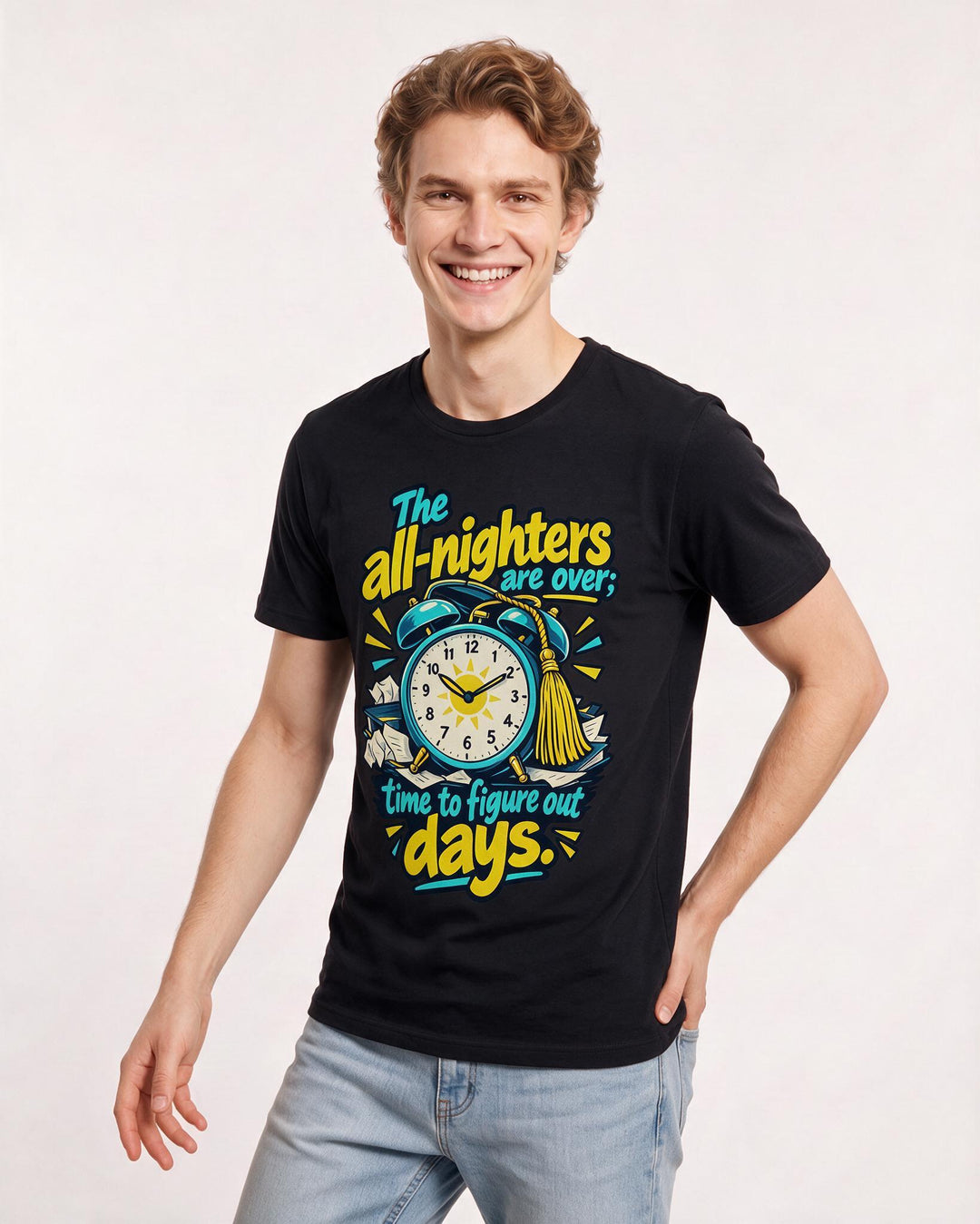 Graduation Black T-Shirt for Men – Everyday Expression Graphic Tee product image 1