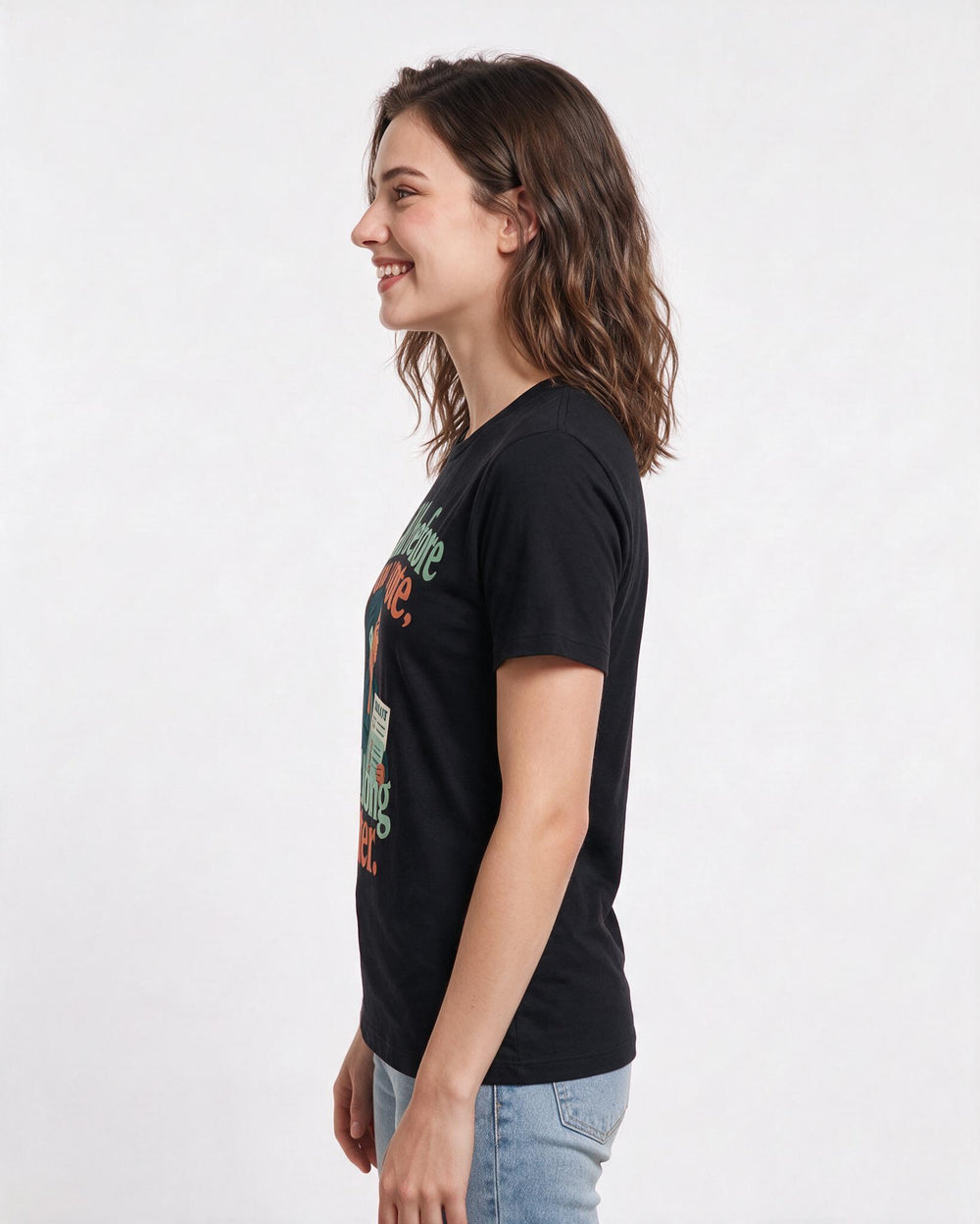 Political Statement Black T-Shirt for Women – Everyday Expression Graphic Tee product image 2