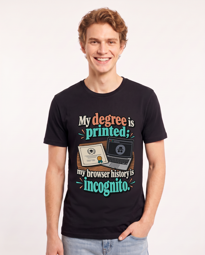 Graduation Black T-Shirt for Men – Everyday Expression Graphic Tee product image 3