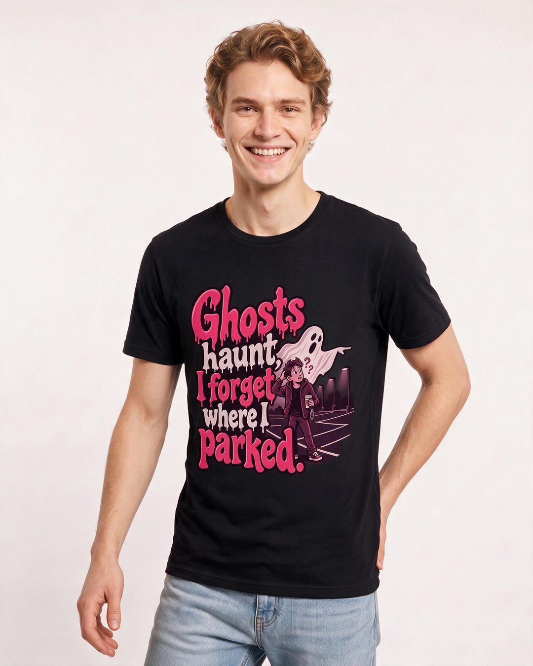 Halloween Black T-Shirt for Men – Halloween Theme Graphic Tee product image 1
