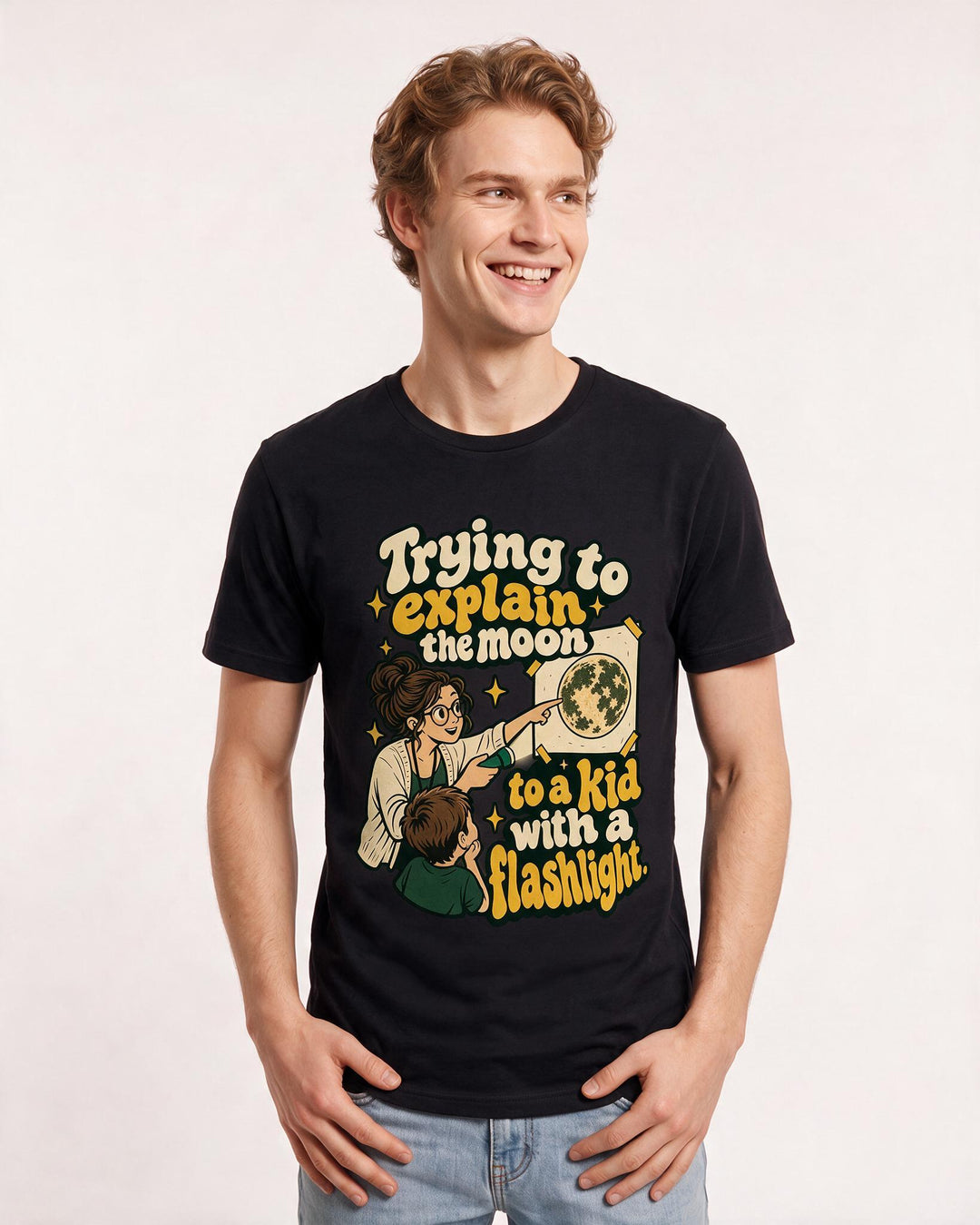 Teacher Black T-Shirt for Men – Everyday Expression Graphic Tee product image 1