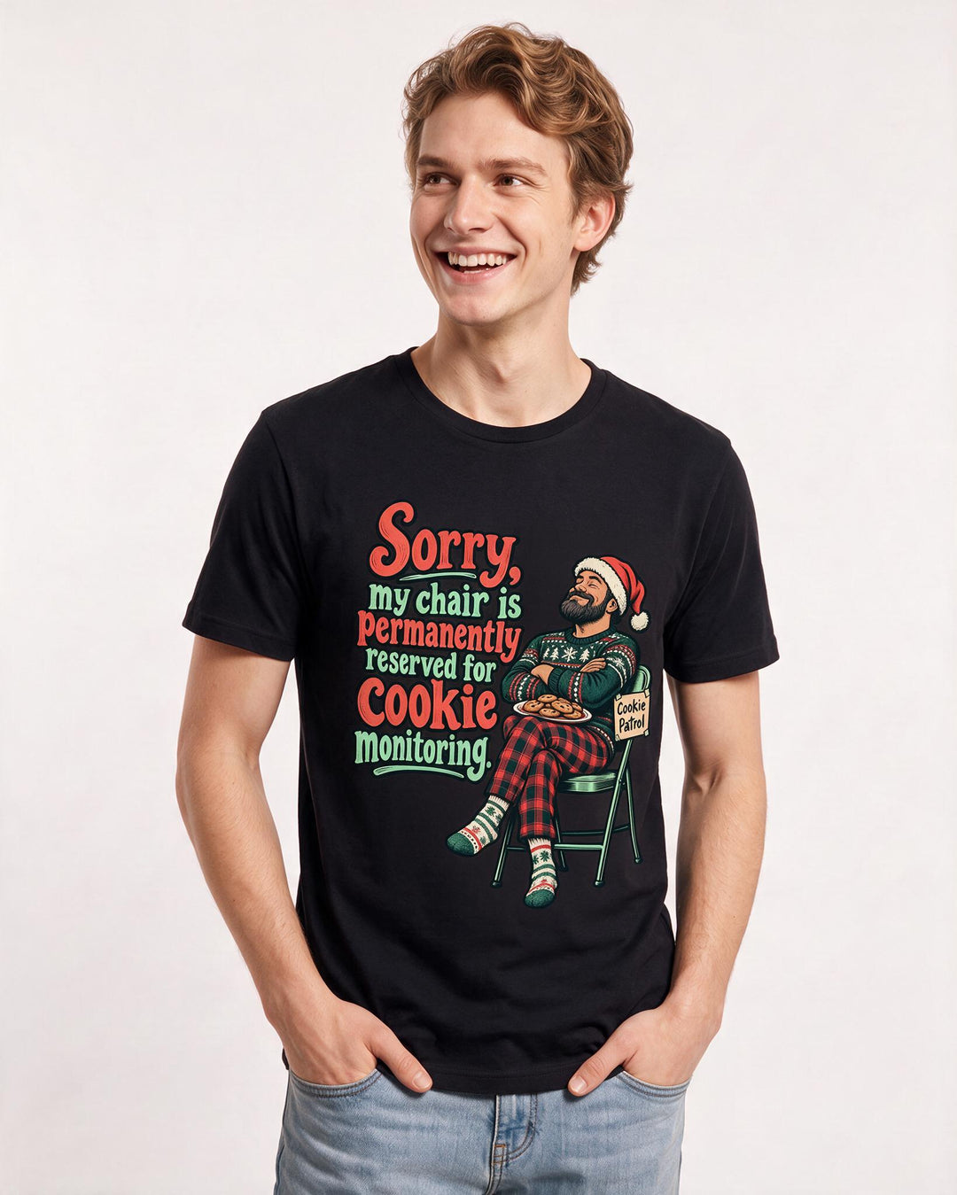 Christmas Black T-Shirt for Men – Holiday Theme Graphic Tee product image 1