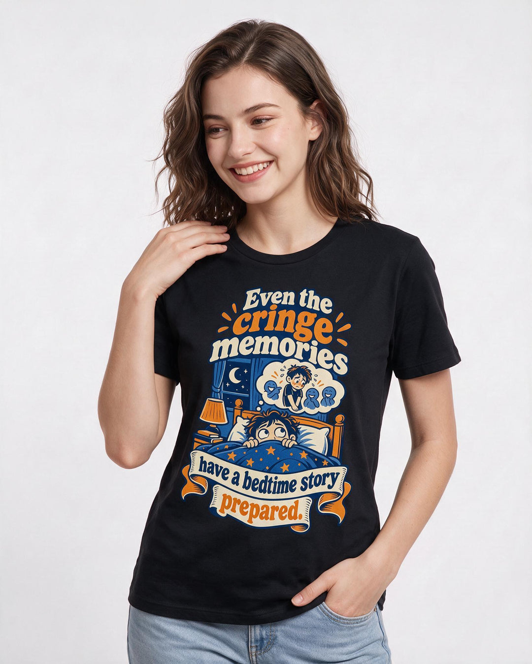 Meme Black T-Shirt for Women – Everyday Expression Graphic Tee product image 1