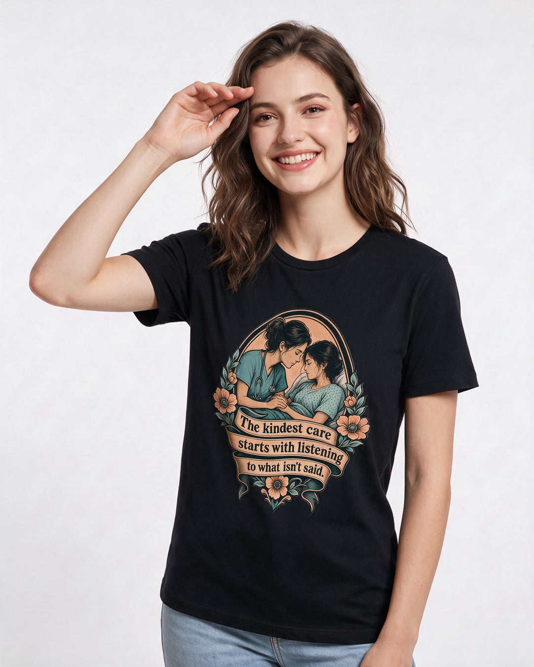 Nurse Black T-Shirt for Women – Nursing Life Graphic Tee product image 1