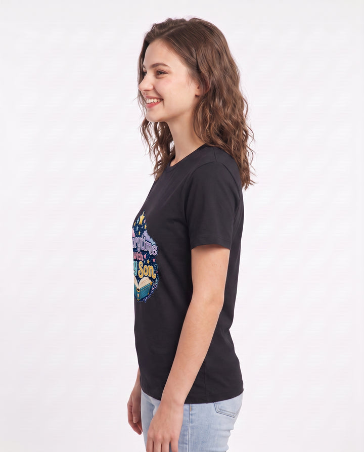 Storytime with My Son Women's Black T-Shirt product image 3