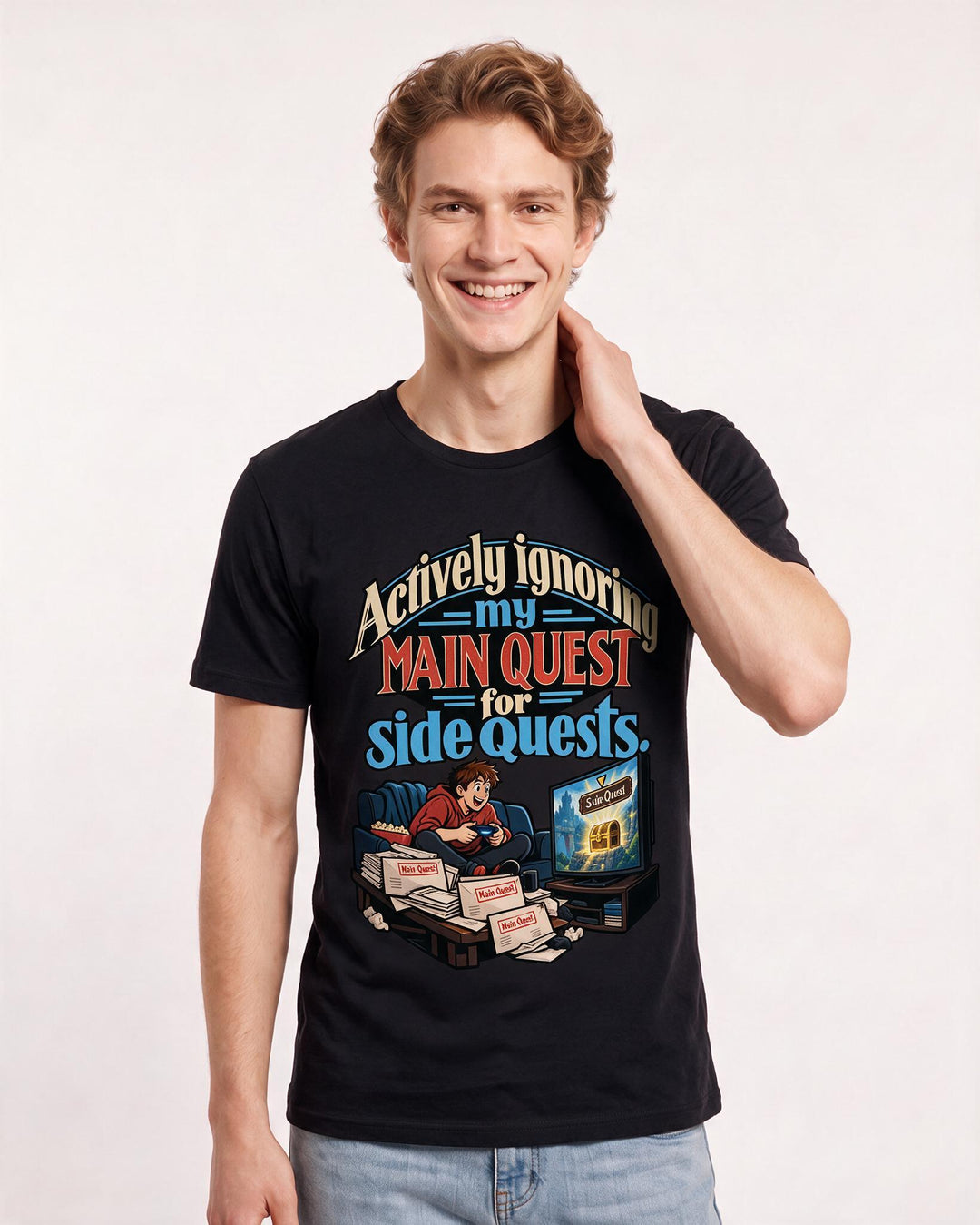 Gaming Black T-Shirt for Men – Game Night Graphic Tee product image 1