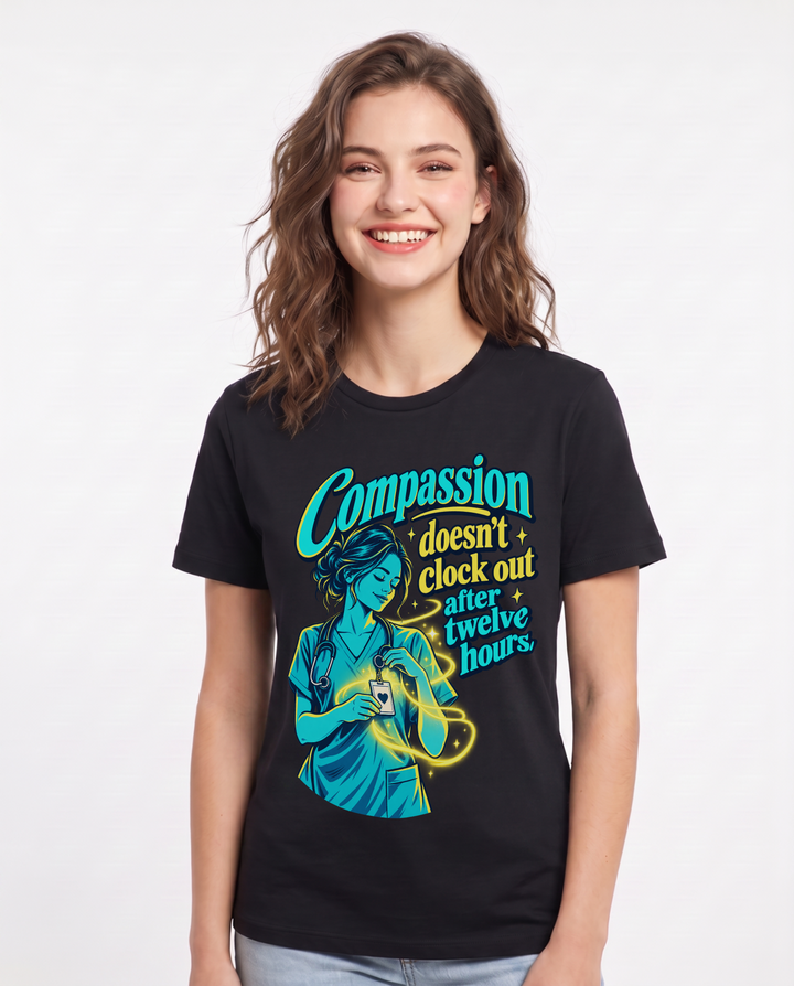 Nurse Black T-Shirt for Women – Nursing Life Graphic Tee product image 3