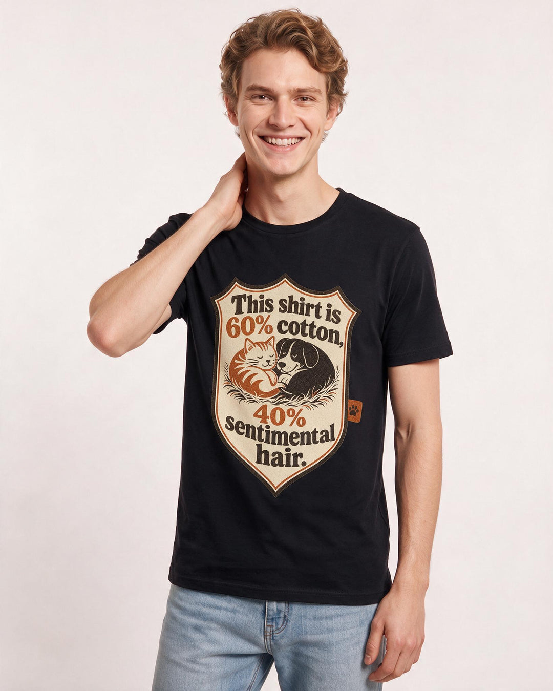 Graphic Men's Black T-Shirt - This shirt is 60% cotton, 40% product image 3