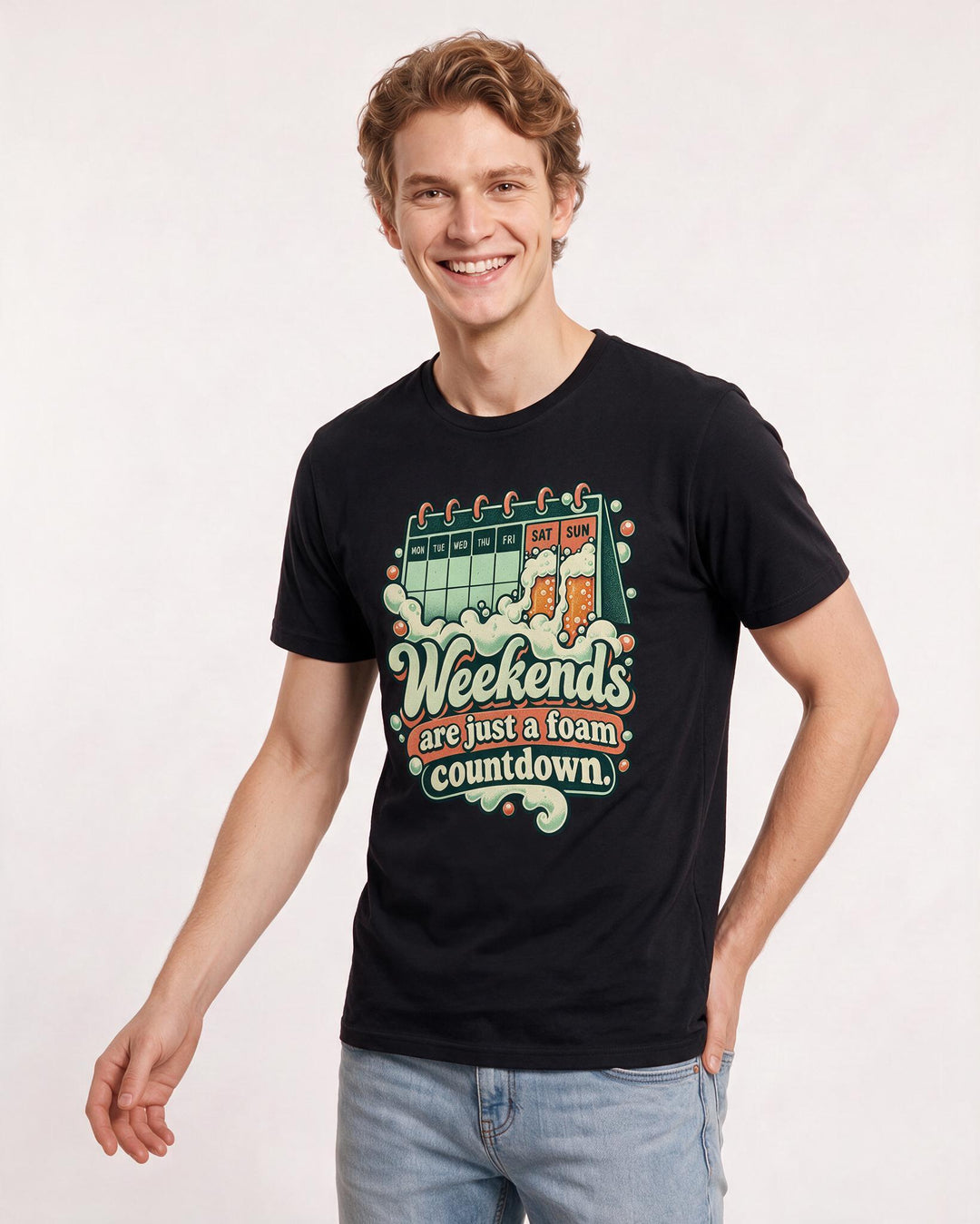 Beer Black T-Shirt for Men – Everyday Expression Graphic Tee product image 1