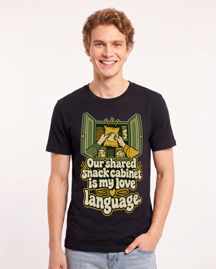 Couples Black T-Shirt for Men – Everyday Expression Graphic Tee product image 3