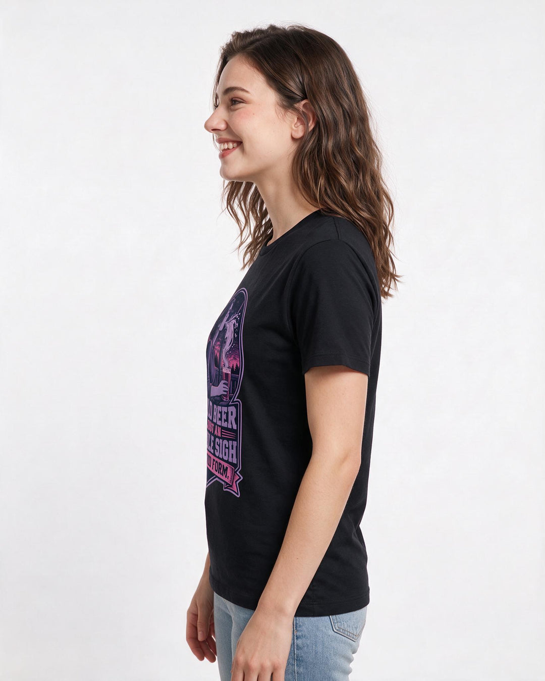 Beer Black T-Shirt for Women – Everyday Expression Graphic Tee product image 2