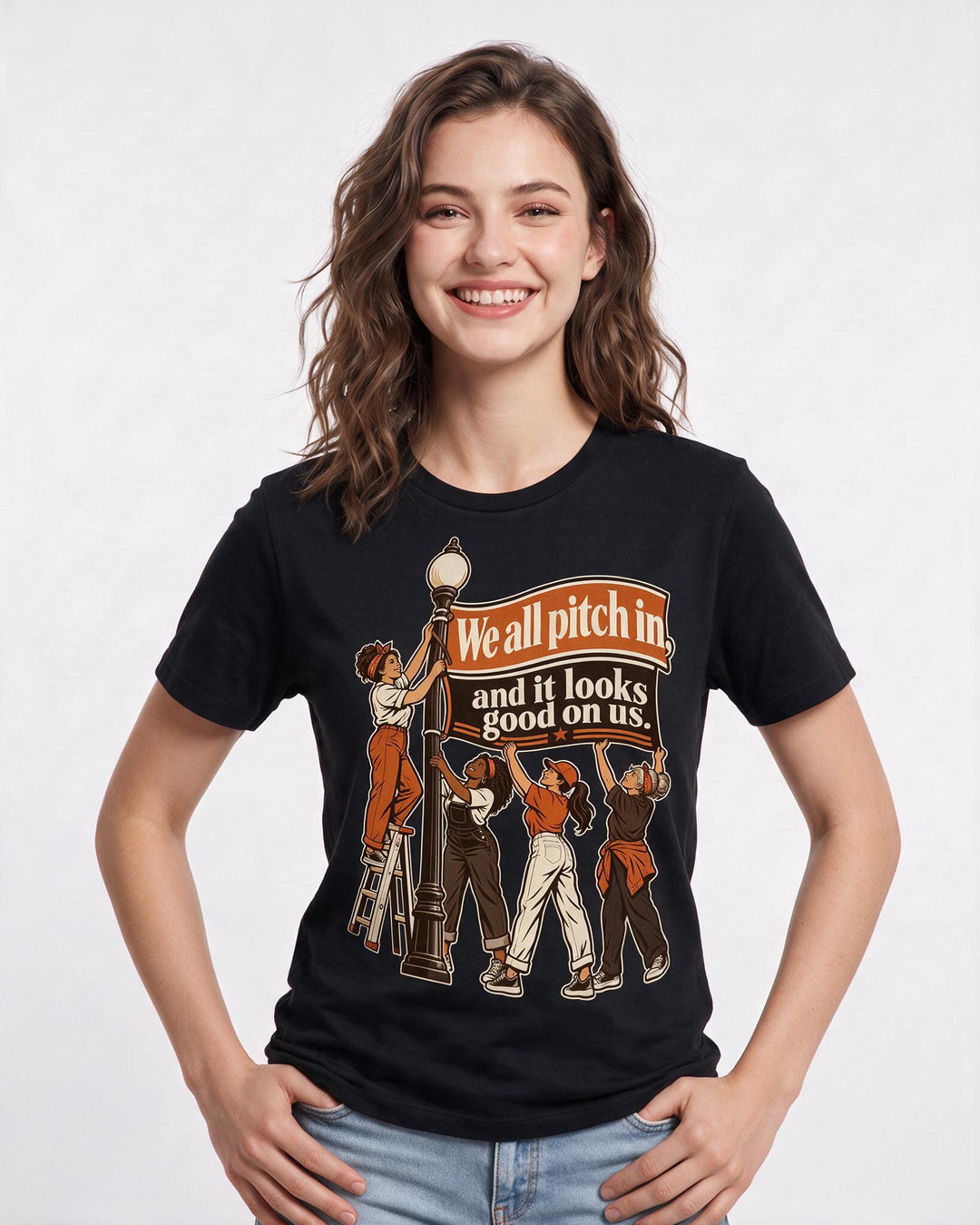 Patriotic Black T-Shirt for Women – Everyday Expression Graphic Tee product image 1