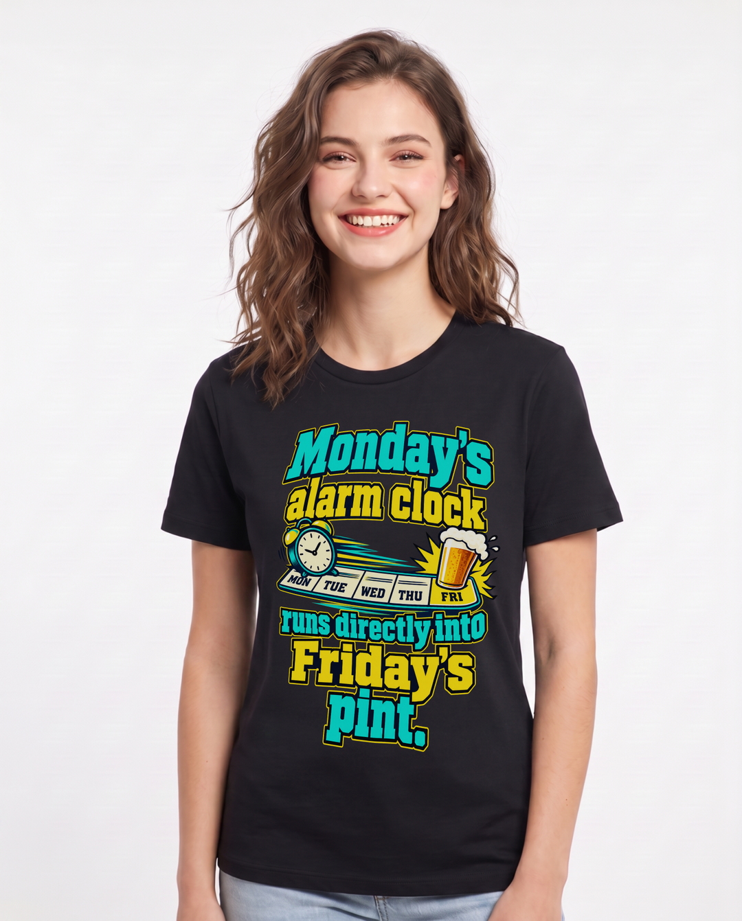 Beer Black T-Shirt for Women – Everyday Expression Graphic Tee product image 3
