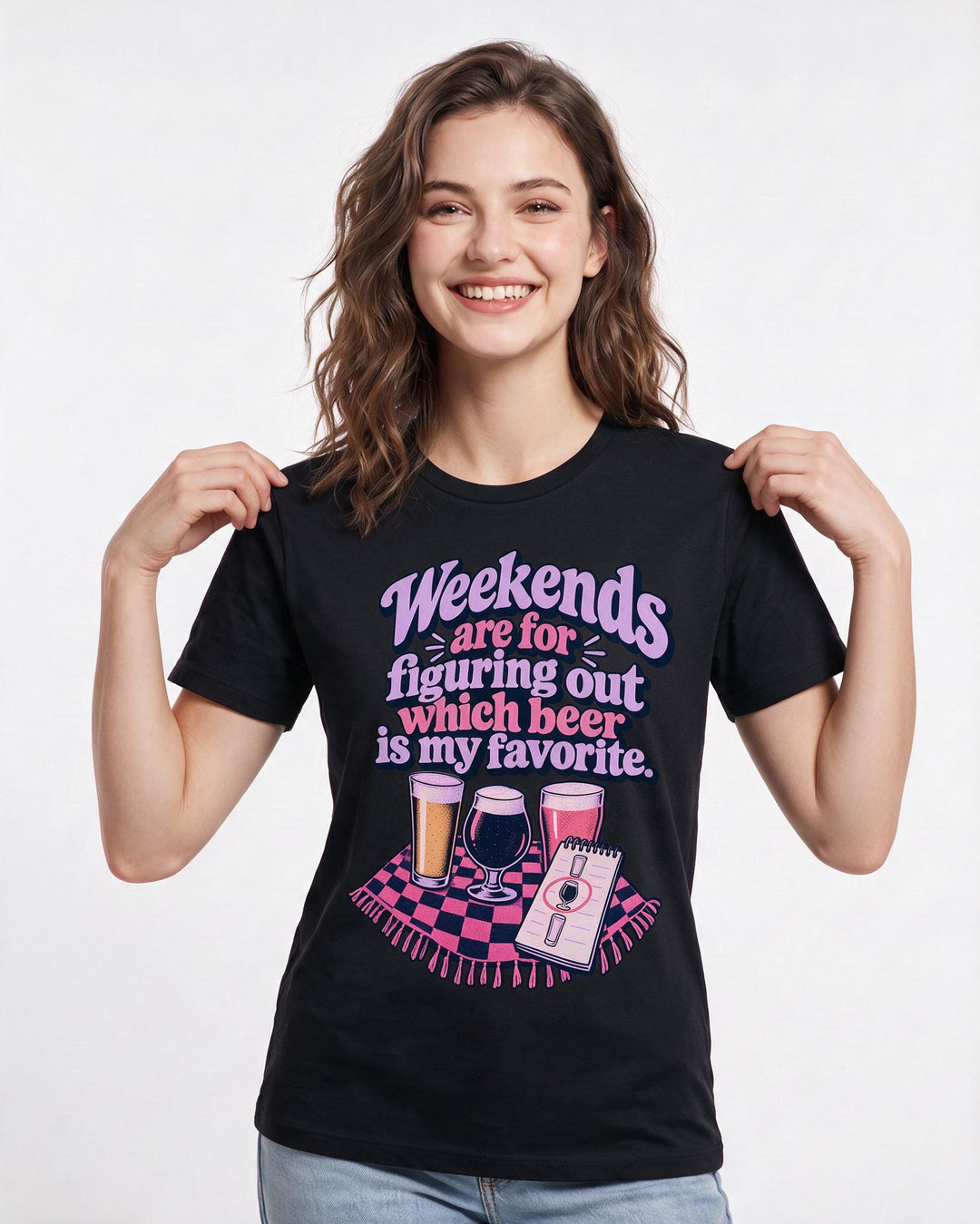 Beer Black T-Shirt for Women – Everyday Expression Graphic Tee product image 1
