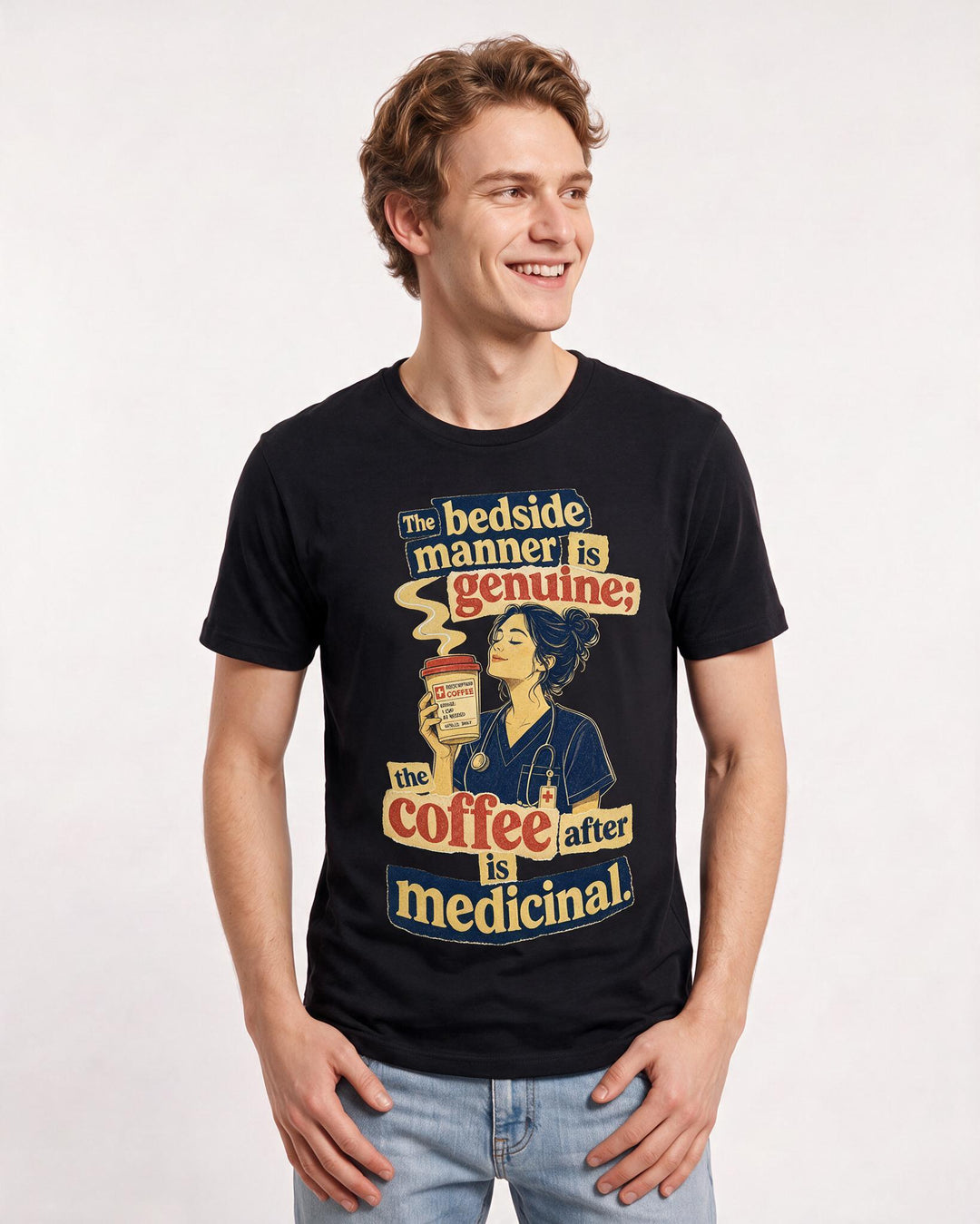 Nurse Black T-Shirt for Men – Nursing Life Graphic Tee product image 1