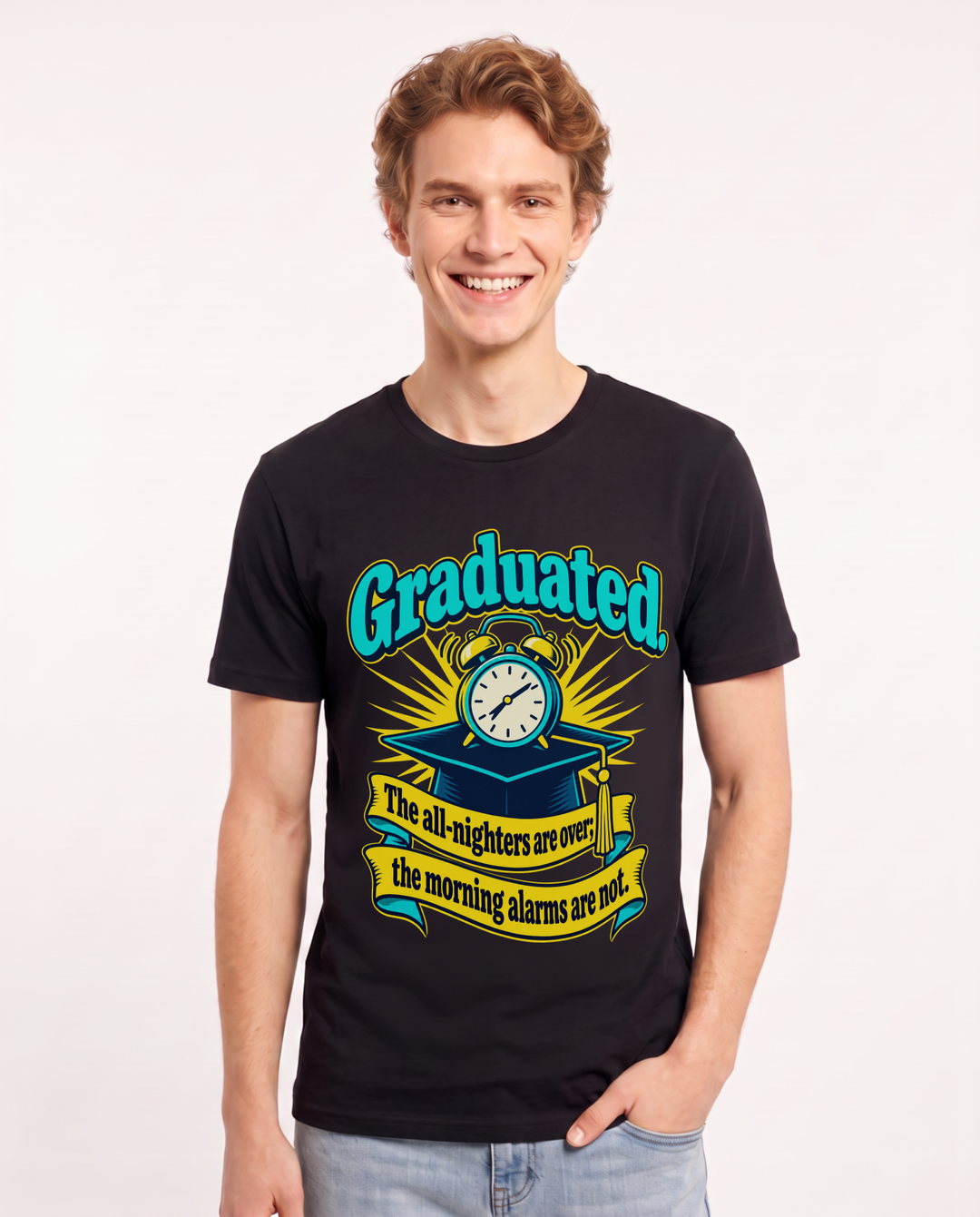 Graduation Black T-Shirt for Men – Everyday Expression Graphic Tee product image 3