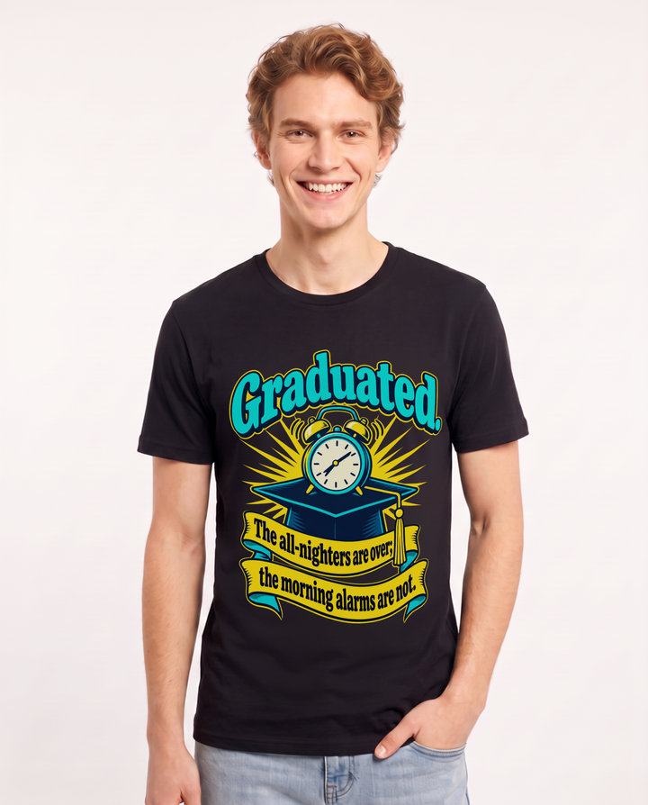 Graduation Black T-Shirt for Men – Everyday Expression Graphic Tee product image 3