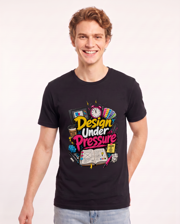 Design Under Pressure Men's Black T-Shirt product image 1